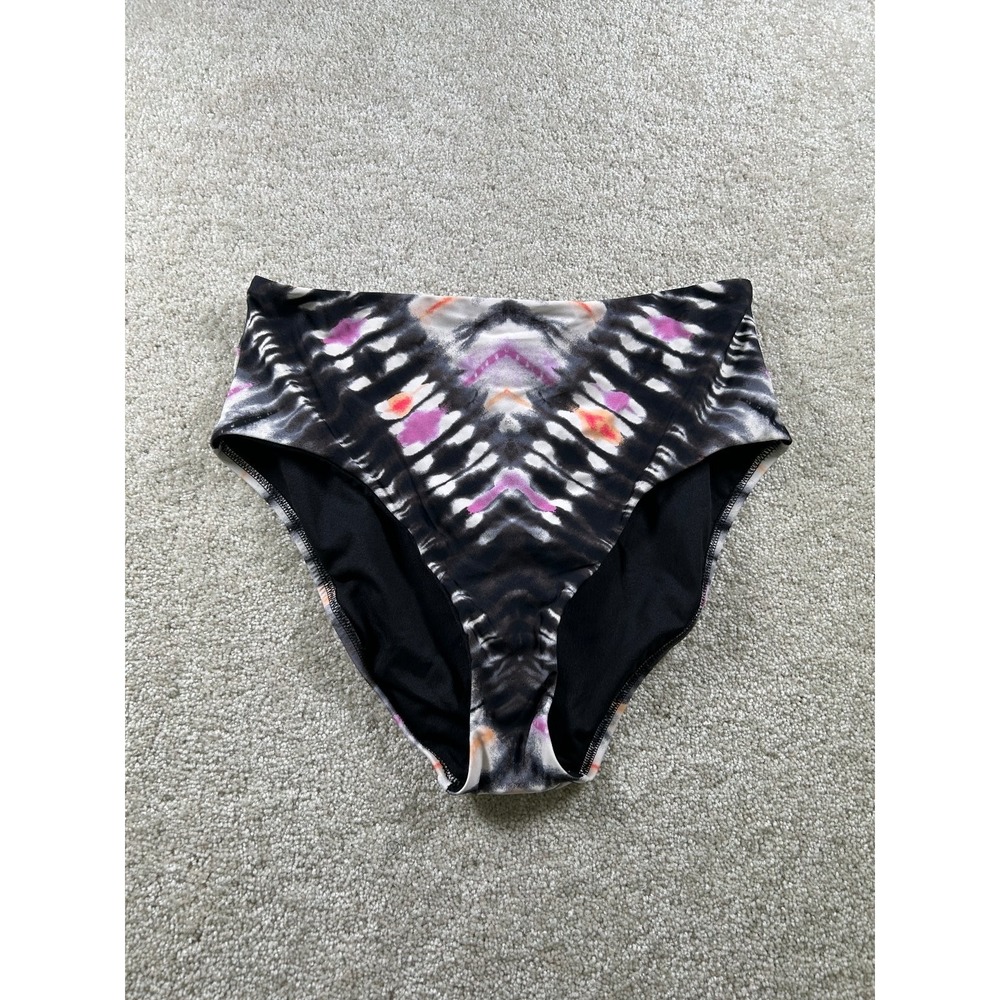 bar III Women's Swim Bottom High Waist Tie-Dye Medium Nylon Spandex